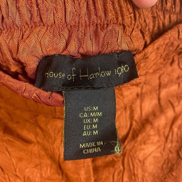 House Of Harlow 1960 Burnt Orange Wide leg Trouser Pant - Picture 6 of 9
